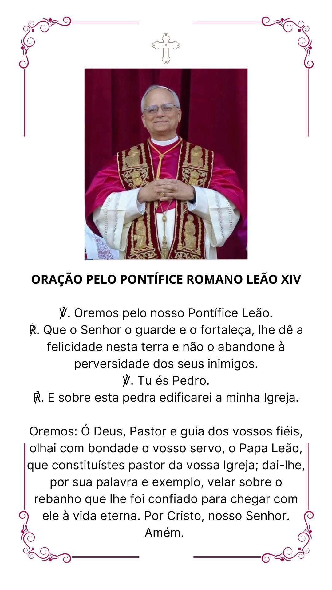 ORAÇÃO PELO PONTÍFICE LEÃO XIVjpg